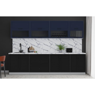 Готовая кухня Тренд Soft-touch 3,0Б (Индиго/Черный) фабрика Интерлиния Готовая кухня Тренд Soft-touch 3,0Б (Индиго/Черный) фабрика Интерлиния