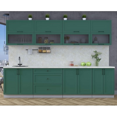 Готовая кухня Тренд Soft-touch 3,0Б (Изумруд/Изумруд) фабрика Интерлиния Готовая кухня Тренд Soft-touch 3,0Б (Изумруд/Изумруд) фабрика Интерлиния