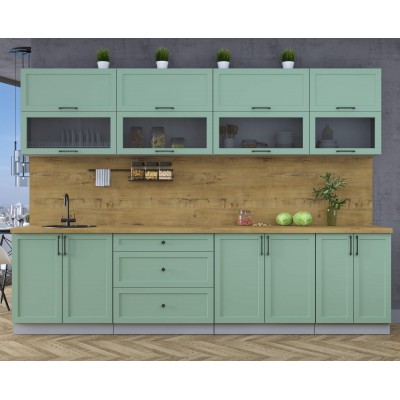 Готовая кухня Тренд Soft-touch 3,0Б (Мята/Мята) фабрика Интерлиния Готовая кухня Тренд Soft-touch 3,0Б (Мята/Мята) фабрика Интерлиния