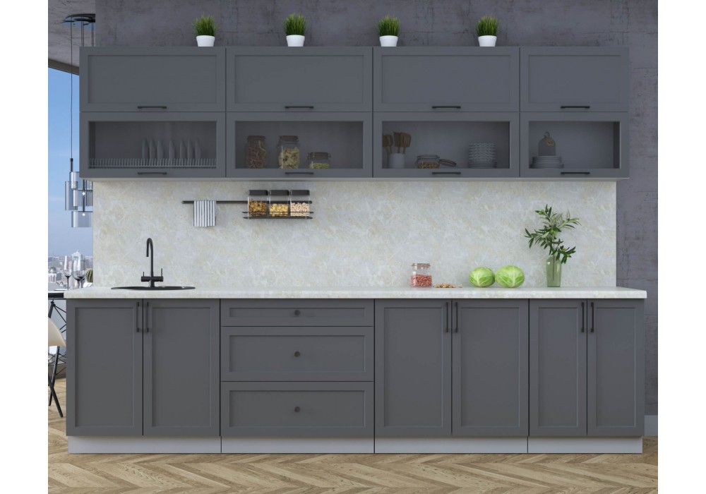 Готовая кухня Тренд Soft-touch 3,0Б (Пепел/Пепел) фабрика Интерлиния в Минске Готовая кухня Тренд Soft-touch 3,0Б (Пепел/Пепел) фабрика Интерлиния