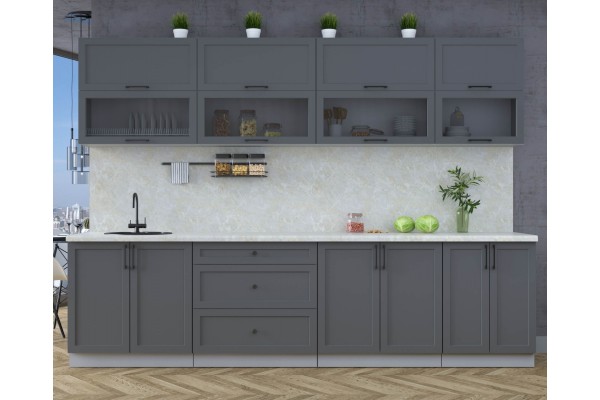 Готовая кухня Тренд Soft-touch 3,0Б (Пепел/Пепел) фабрика Интерлиния