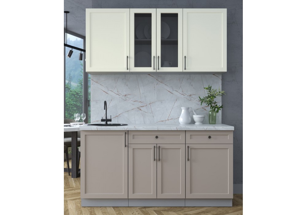 Готовая кухня Тренд Soft-touch 1,6А (Белый/Луна) фабрика Интерлиния в Минске Готовая кухня Тренд Soft-touch 1,6А (Белый/Луна) фабрика Интерлиния