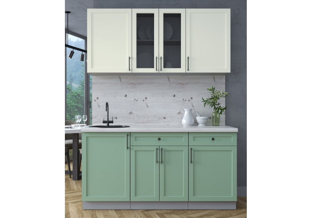 Готовая кухня Тренд Soft-touch 1,6А (Белый/Мята) фабрика Интерлиния в Минске Готовая кухня Тренд Soft-touch 1,6А (Белый/Мята) фабрика Интерлиния