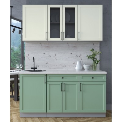 Готовая кухня Тренд Soft-touch 1,6А (Белый/Мята) фабрика Интерлиния Готовая кухня Тренд Soft-touch 1,6А (Белый/Мята) фабрика Интерлиния