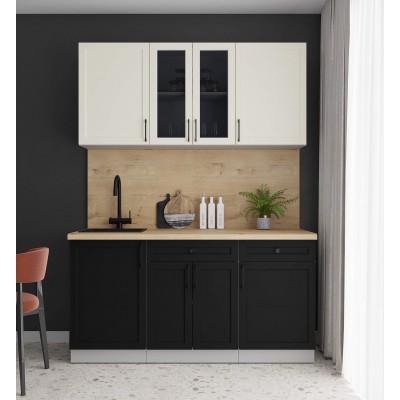 Готовая кухня Тренд Soft-touch 1,6А (Белый/Черный) фабрика Интерлиния Готовая кухня Тренд Soft-touch 1,6А (Белый/Черный) фабрика Интерлиния