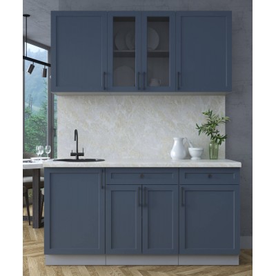 Готовая кухня Тренд Soft-touch 1,6А (Индиго/Индиго) фабрика Интерлиния Готовая кухня Тренд Soft-touch 1,6А (Индиго/Индиго) фабрика Интерлиния