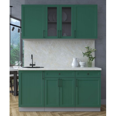 Готовая кухня Тренд Soft-touch 1,6А (Изумруд/Изумруд) фабрика Интерлиния Готовая кухня Тренд Soft-touch 1,6А (Изумруд/Изумруд) фабрика Интерлиния
