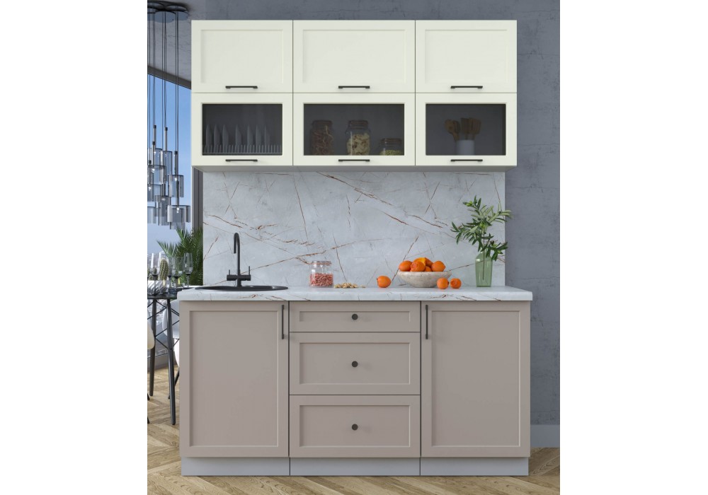 Готовая кухня Тренд Soft-touch 1,6Б (Белый/Луна) фабрика Интерлиния в Минске Готовая кухня Тренд Soft-touch 1,6Б (Белый/Луна) фабрика Интерлиния