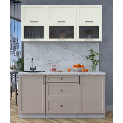 Готовая кухня Тренд Soft-touch 1,6Б (Белый/Луна) фабрика Интерлиния Готовая кухня Тренд Soft-touch 1,6Б (Белый/Луна) фабрика Интерлиния