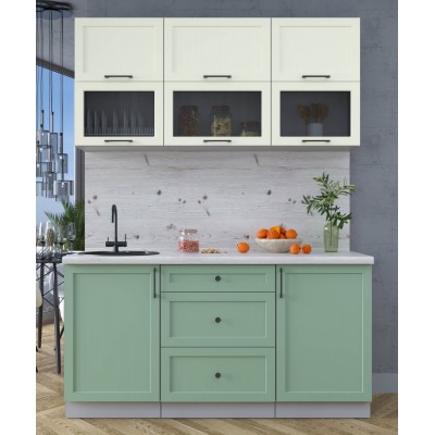 Готовая кухня Тренд Soft-touch 1,6Б (Белый/Мята) фабрика Интерлиния Готовая кухня Тренд Soft-touch 1,6Б (Белый/Мята) фабрика Интерлиния