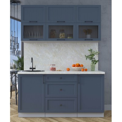 Готовая кухня Тренд Soft-touch 1,6Б (Индиго/Индиго) фабрика Интерлиния Готовая кухня Тренд Soft-touch 1,6Б (Индиго/Индиго) фабрика Интерлиния