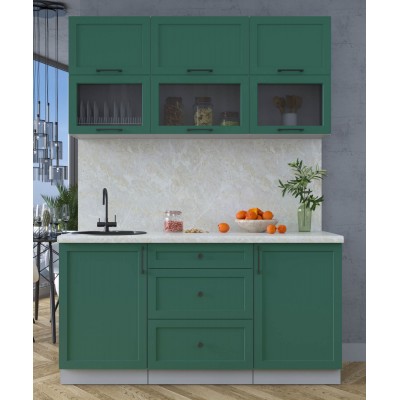 Готовая кухня Тренд Soft-touch 1,6Б (Изумруд/Изумруд) фабрика Интерлиния Готовая кухня Тренд Soft-touch 1,6Б (Изумруд/Изумруд) фабрика Интерлиния