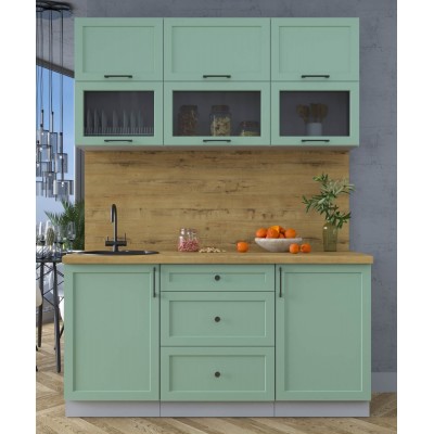 Готовая кухня Тренд Soft-touch 1,6Б (Мята/Мята) фабрика Интерлиния Готовая кухня Тренд Soft-touch 1,6Б (Мята/Мята) фабрика Интерлиния