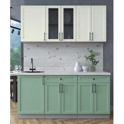 Готовая кухня Тренд Soft-touch 1,7А (Белый/Мята) фабрика Интерлиния Готовая кухня Тренд Soft-touch 1,7А (Белый/Мята) фабрика Интерлиния