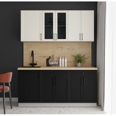 Готовая кухня Тренд Soft-touch 1,7А (Белый/Черный) фабрика Интерлиния Готовая кухня Тренд Soft-touch 1,7А (Белый/Черный) фабрика Интерлиния