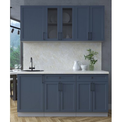 Готовая кухня Тренд Soft-touch 1,7А (Индиго/Индиго) фабрика Интерлиния Готовая кухня Тренд Soft-touch 1,7А (Индиго/Индиго) фабрика Интерлиния