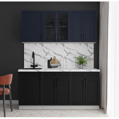 Готовая кухня Тренд Soft-touch 1,7А (Индиго/Черный) фабрика Интерлиния Готовая кухня Тренд Soft-touch 1,7А (Индиго/Черный) фабрика Интерлиния