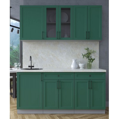 Готовая кухня Тренд Soft-touch 1,7А (Изумруд/Изумруд) фабрика Интерлиния Готовая кухня Тренд Soft-touch 1,7А (Изумруд/Изумруд) фабрика Интерлиния