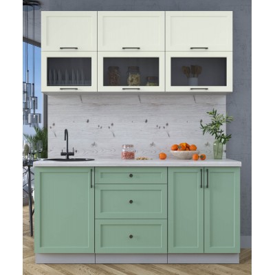 Готовая кухня Тренд Soft-touch 1,7Б (Белый/Мята) фабрика Интерлиния Готовая кухня Тренд Soft-touch 1,7Б (Белый/Мята) фабрика Интерлиния