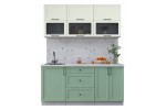 Готовая кухня Тренд Soft-touch 1,7Б (Белый/Мята) фабрика Интерлиния в Минске Готовая кухня Тренд Soft-touch 1,7Б (Белый/Мята) фабрика Интерлиния
