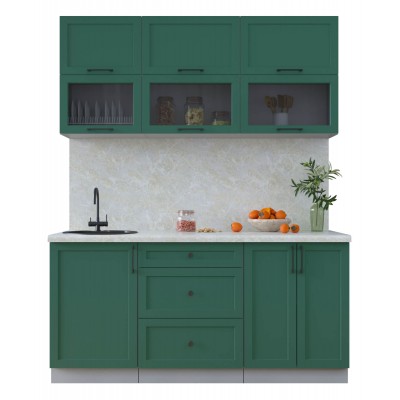 Готовая кухня Тренд Soft-touch 1,7Б (Изумруд/Изумруд) фабрика Интерлиния Готовая кухня Тренд Soft-touch 1,7Б (Изумруд/Изумруд) фабрика Интерлиния