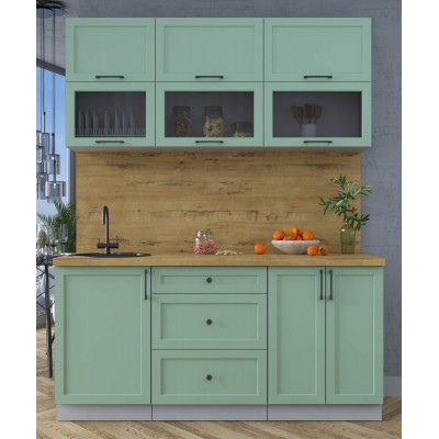 Готовая кухня Тренд Soft-touch 1,7Б (Мята/Мята) фабрика Интерлиния Готовая кухня Тренд Soft-touch 1,7Б (Мята/Мята) фабрика Интерлиния