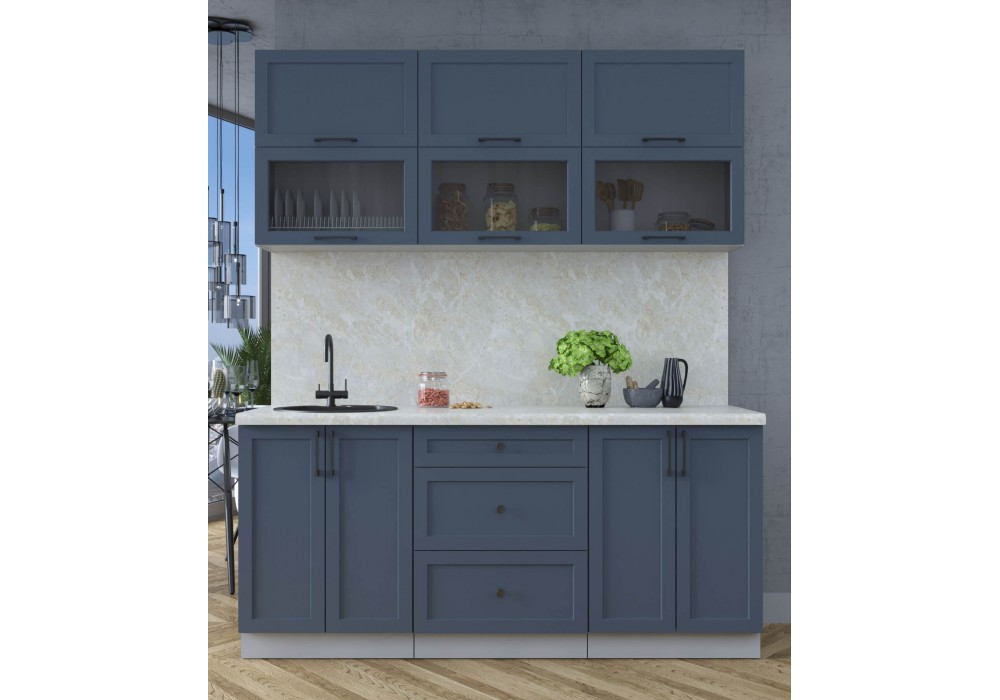 Готовая кухня Тренд Soft-touch 1,8Б (Индиго/Индиго) фабрика Интерлиния в Минске Готовая кухня Тренд Soft-touch 1,8Б (Индиго/Индиго) фабрика Интерлиния