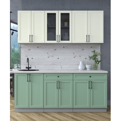 Готовая кухня Тренд Soft-touch 1,9А (Белый/Мята) фабрика Интерлиния Готовая кухня Тренд Soft-touch 1,9А (Белый/Мята) фабрика Интерлиния