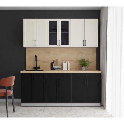 Готовая кухня Тренд Soft-touch 1,9А (Белый/Черный) фабрика Интерлиния Готовая кухня Тренд Soft-touch 1,9А (Белый/Черный) фабрика Интерлиния