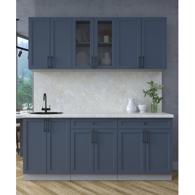 Готовая кухня Тренд Soft-touch 1,9А (Индиго/Индиго) фабрика Интерлиния Готовая кухня Тренд Soft-touch 1,9А (Индиго/Индиго) фабрика Интерлиния