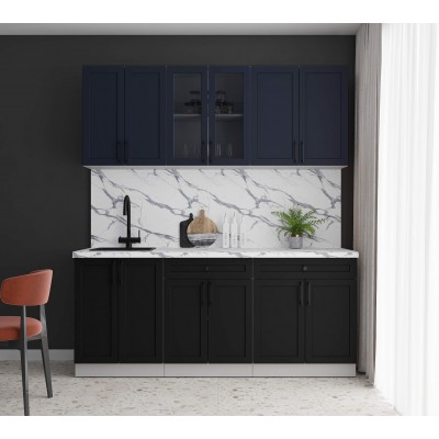 Готовая кухня Тренд Soft-touch 1,9А (Индиго/Черный) фабрика Интерлиния Готовая кухня Тренд Soft-touch 1,9А (Индиго/Черный) фабрика Интерлиния