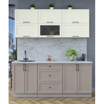 Готовая кухня Тренд Soft-touch 1,9Б (Белый/Луна) фабрика Интерлиния Готовая кухня Тренд Soft-touch 1,9Б (Белый/Луна) фабрика Интерлиния