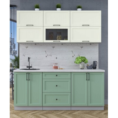 Готовая кухня Тренд Soft-touch 1,9Б (Белый/Мята) фабрика Интерлиния Готовая кухня Тренд Soft-touch 1,9Б (Белый/Мята) фабрика Интерлиния