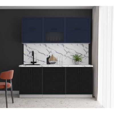 Готовая кухня Тренд Soft-touch 1,9Б (Индиго/Черный) фабрика Интерлиния Готовая кухня Тренд Soft-touch 1,9Б (Индиго/Черный) фабрика Интерлиния