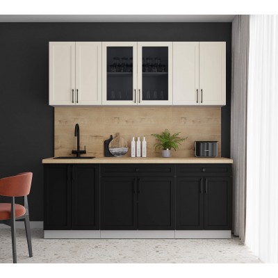 Готовая кухня Тренд Soft-touch 2,0А (Белый/Черный) фабрика Интерлиния Готовая кухня Тренд Soft-touch 2,0А (Белый/Черный) фабрика Интерлиния