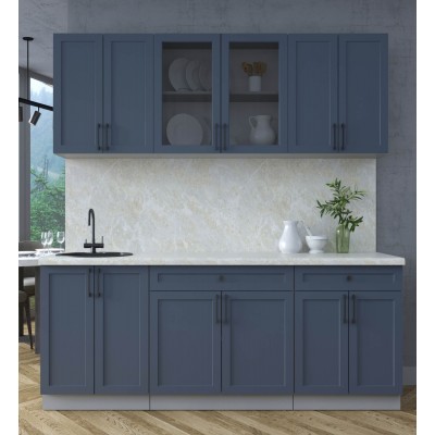 Готовая кухня Тренд Soft-touch 2,0А (Индиго/Индиго) фабрика Интерлиния Готовая кухня Тренд Soft-touch 2,0А (Индиго/Индиго) фабрика Интерлиния