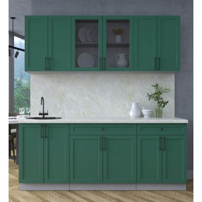 Готовая кухня Тренд Soft-touch 2,0А (Изумруд/Изумруд) фабрика Интерлиния Готовая кухня Тренд Soft-touch 2,0А (Изумруд/Изумруд) фабрика Интерлиния