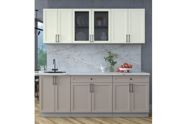 Готовая кухня Тренд Soft-touch 2,1А (Белый/Луна) фабрика Интерлиния