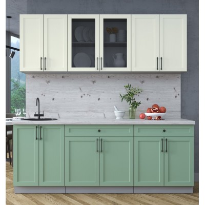 Готовая кухня Тренд Soft-touch 2,1А (Белый/Мята) фабрика Интерлиния Готовая кухня Тренд Soft-touch 2,1А (Белый/Мята) фабрика Интерлиния