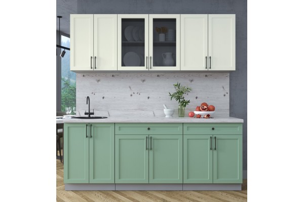 Готовая кухня Тренд Soft-touch 2,1А (Белый/Мята) фабрика Интерлиния