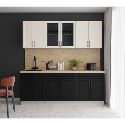 Готовая кухня Тренд Soft-touch 2,1А (Белый/Черный) фабрика Интерлиния Готовая кухня Тренд Soft-touch 2,1А (Белый/Черный) фабрика Интерлиния