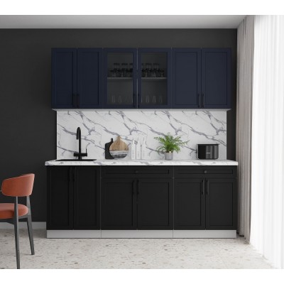 Готовая кухня Тренд Soft-touch 2,1А (Индиго/Черный) фабрика Интерлиния Готовая кухня Тренд Soft-touch 2,1А (Индиго/Черный) фабрика Интерлиния