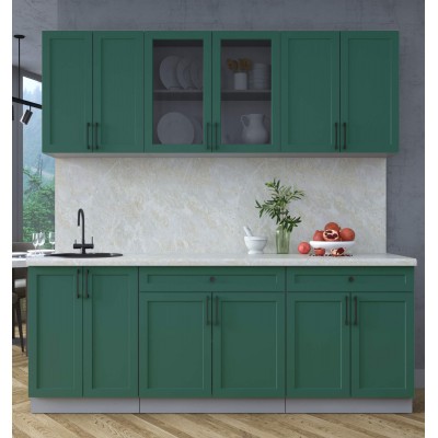 Готовая кухня Тренд Soft-touch 2,1А (Изумруд/Изумруд) фабрика Интерлиния Готовая кухня Тренд Soft-touch 2,1А (Изумруд/Изумруд) фабрика Интерлиния