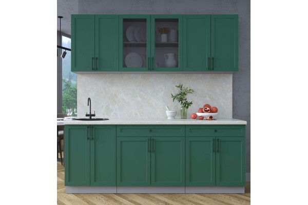 Готовая кухня Тренд Soft-touch 2,1А (Изумруд/Изумруд) фабрика Интерлиния