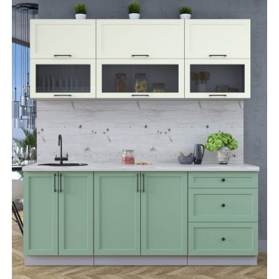 Готовая кухня Тренд Soft-touch 2,0Б (Белый/Мята) фабрика Интерлиния Готовая кухня Тренд Soft-touch 2,0Б (Белый/Мята) фабрика Интерлиния