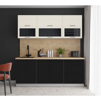 Готовая кухня Тренд Soft-touch 2,0Б (Белый/Черный) фабрика Интерлиния Готовая кухня Тренд Soft-touch 2,0Б (Белый/Черный) фабрика Интерлиния