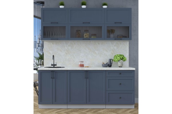 Готовая кухня Тренд Soft-touch 2,0Б (Индиго/Индиго) фабрика Интерлиния