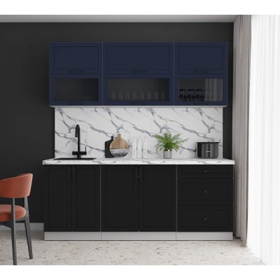 Готовая кухня Тренд Soft-touch 2,0Б (Индиго/Черный) фабрика Интерлиния Готовая кухня Тренд Soft-touch 2,0Б (Индиго/Черный) фабрика Интерлиния