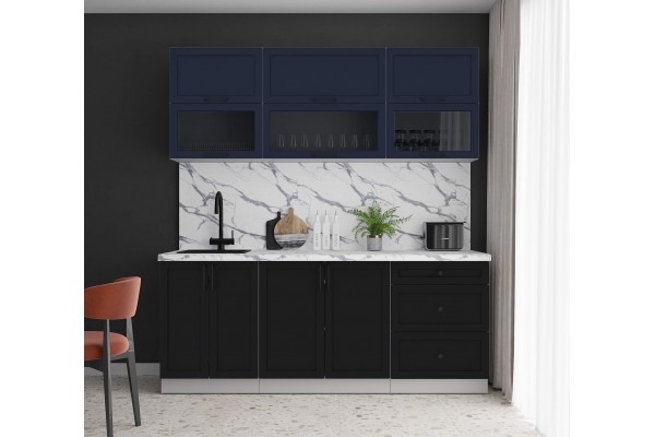 Готовая кухня Тренд Soft-touch 2,0Б (Индиго/Черный) фабрика Интерлиния
