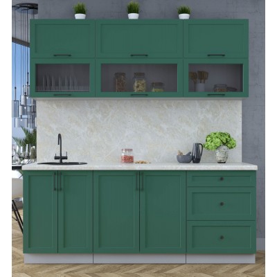 Готовая кухня Тренд Soft-touch 2,0Б (Изумруд/Изумруд) фабрика Интерлиния Готовая кухня Тренд Soft-touch 2,0Б (Изумруд/Изумруд) фабрика Интерлиния